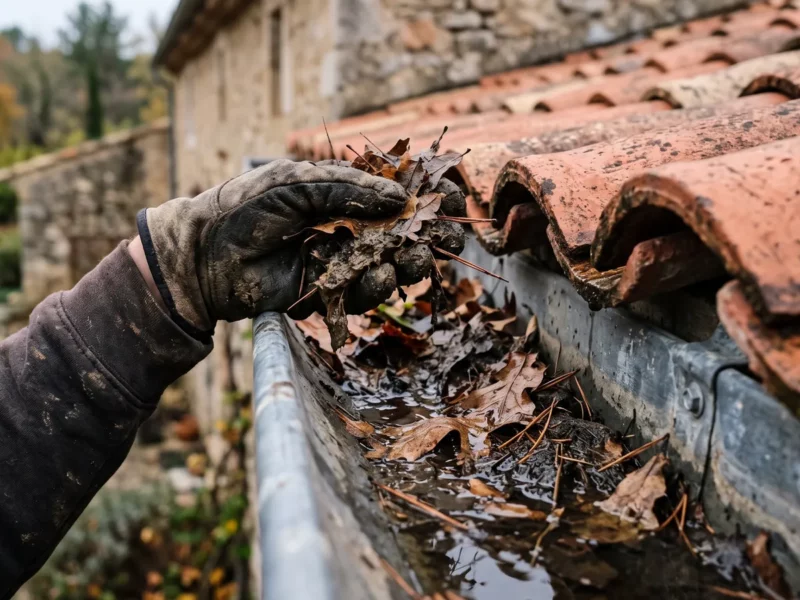 Gouttières et chéneaux : à quelle fréquence les nettoyer dans le Gard ?